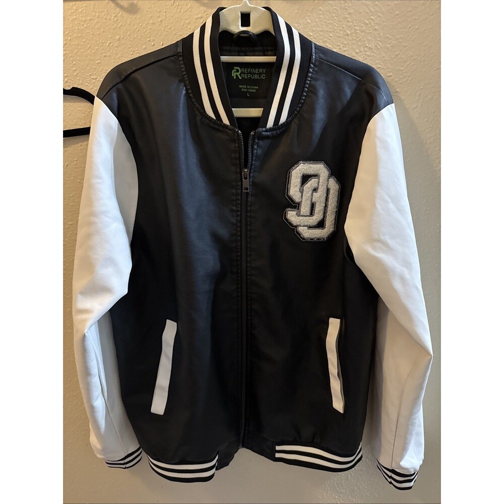 Refinery Republic Jacket Faux Leather Letter Man 90 Men’s Large